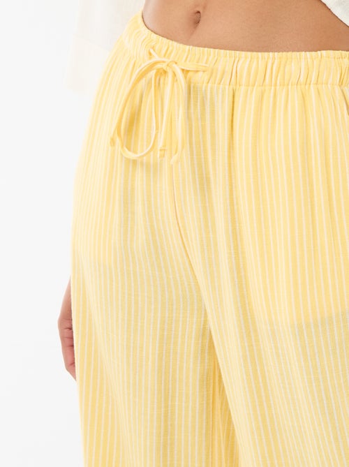 Pantalón de lino con 2 bolsillos - Kiabi