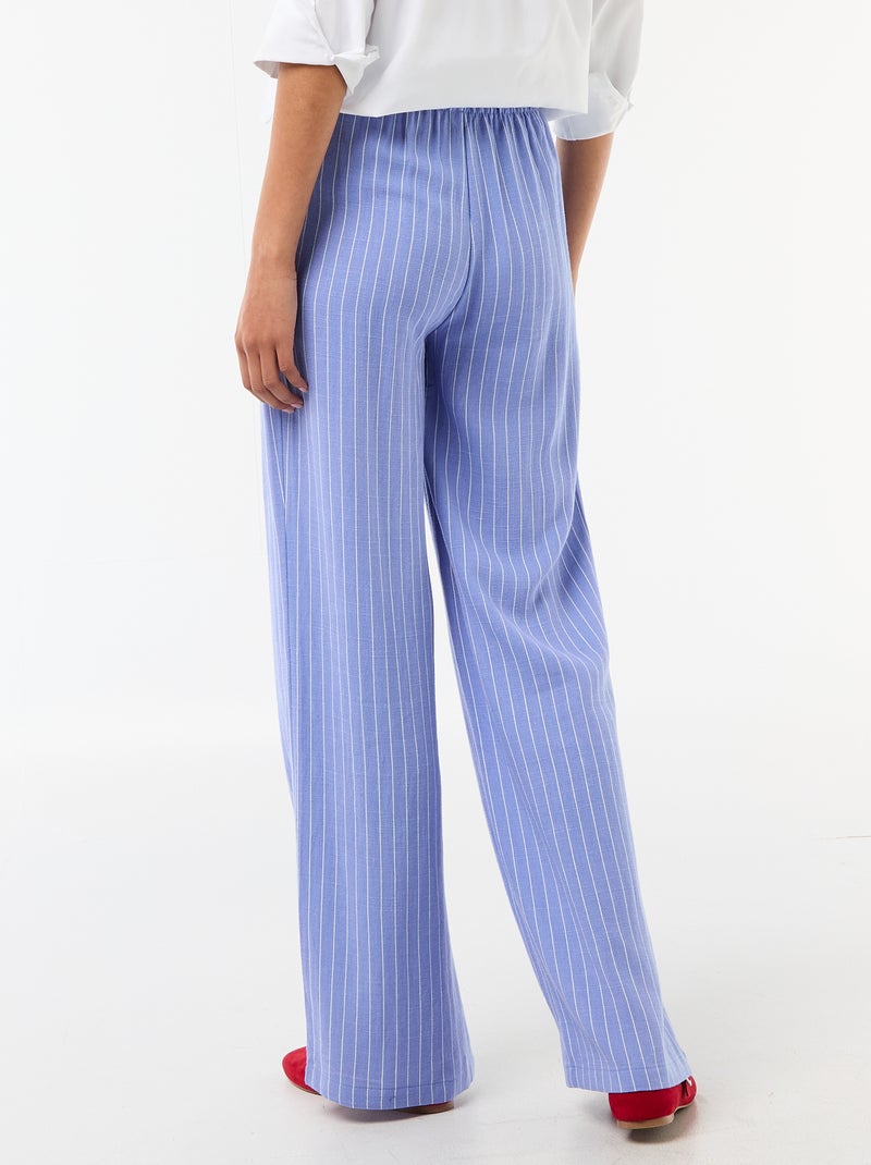 Pantalón de lino con 2 bolsillos Azul - Kiabi