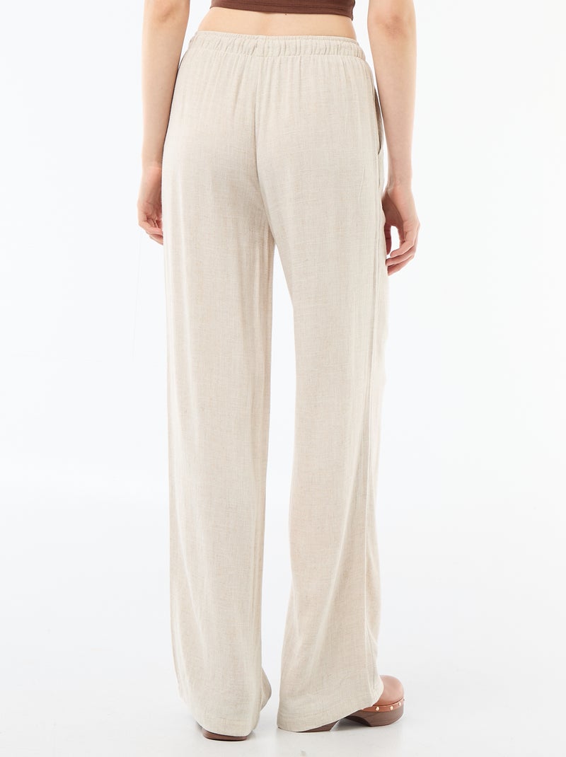 Pantalón de lino con 2 bolsillos Beige - Kiabi