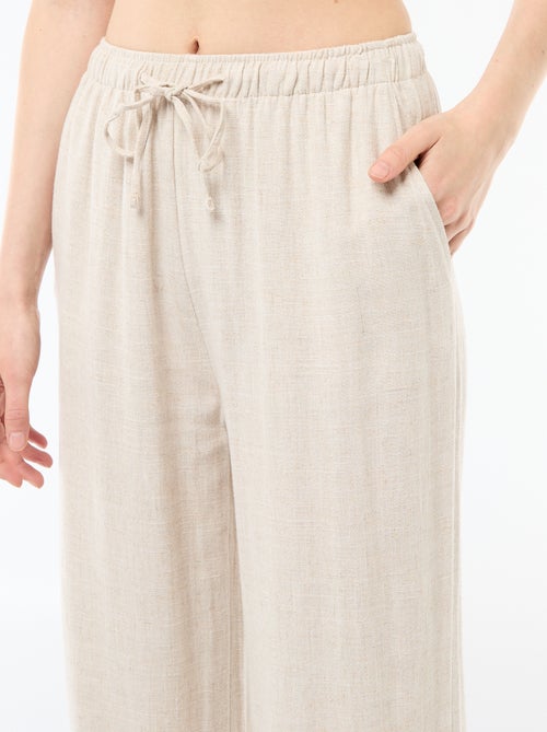 Pantalón de lino con 2 bolsillos - Kiabi