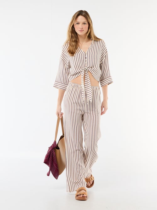 Pantalón de lino con 2 bolsillos - Kiabi