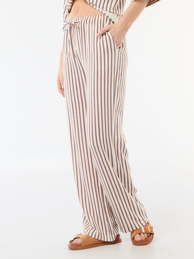 Pantalón de lino con 2 bolsillos Beige - Kiabi