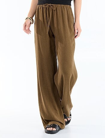 Pantalón de lino con 2 bolsillos