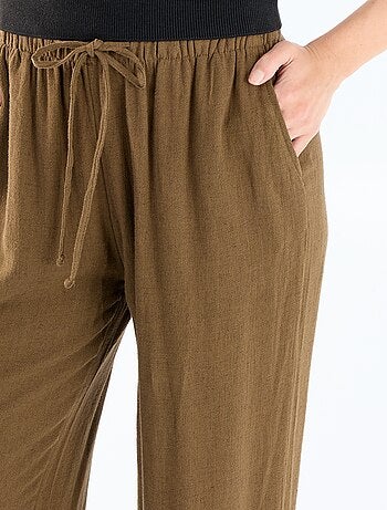 Pantalón de lino con 2 bolsillos
