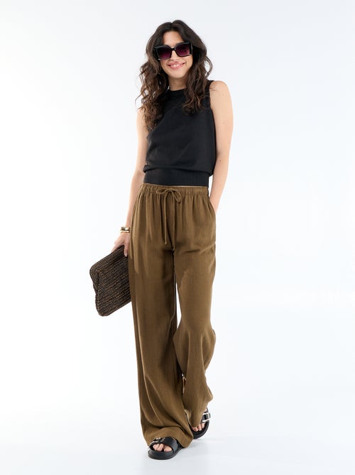 Pantalón de lino con 2 bolsillos - Kiabi