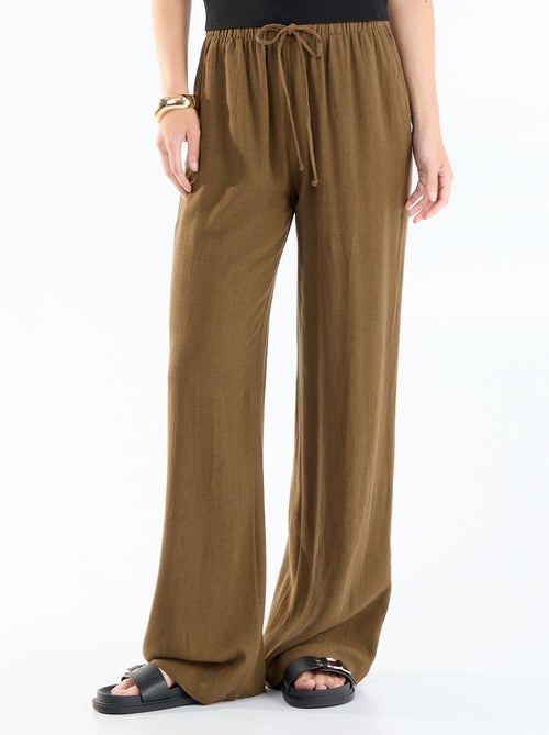 Pantalón de lino con 2 bolsillos - Kiabi