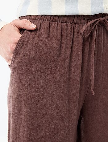 Pantalón de lino con 2 bolsillos