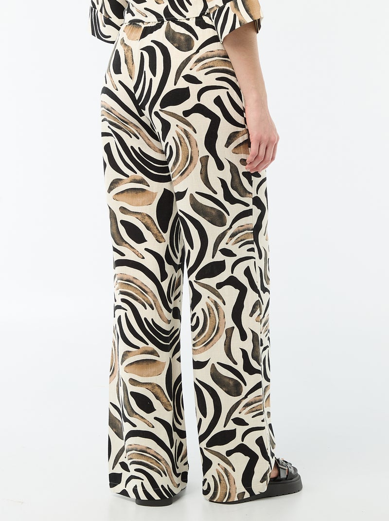 Pantalón de lino con 2 bolsillos Negro - Kiabi