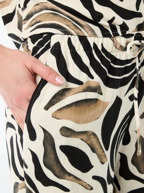 Pantalón de lino con 2 bolsillos - Kiabi