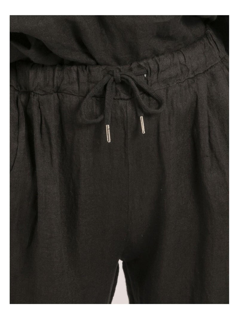 Pantalón de lino ernest Negro - Kiabi