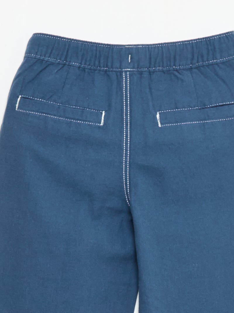 Pantalón de lino mezclado Azul - Kiabi