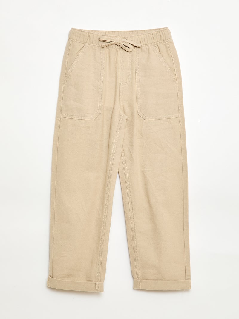 Pantalón de lino mezclado Beige - Kiabi