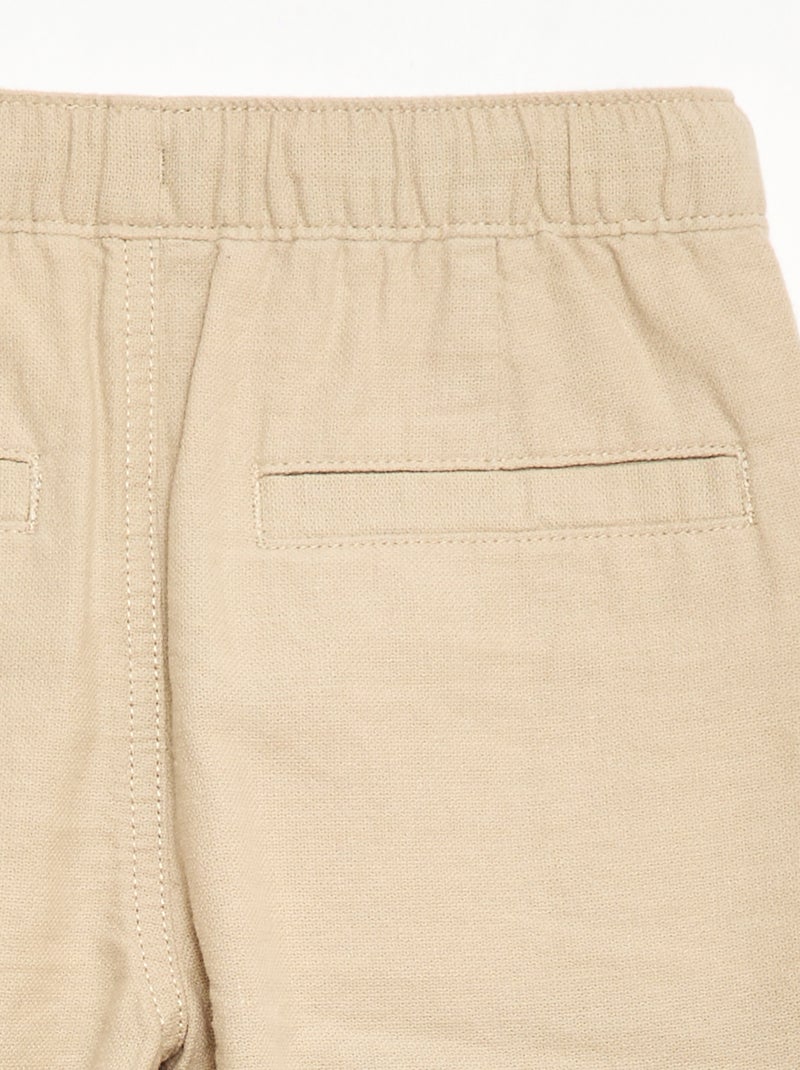 Pantalón de lino mezclado Beige - Kiabi