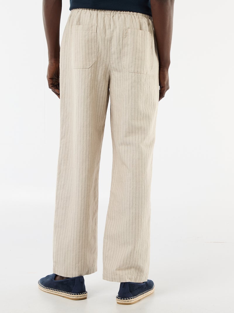 Pantalón de lino mezclado Beige - Kiabi