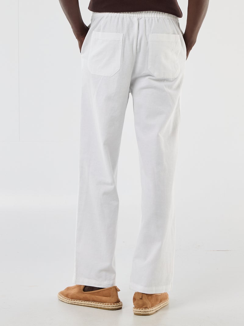 Pantalón de lino mezclado Blanco - Kiabi