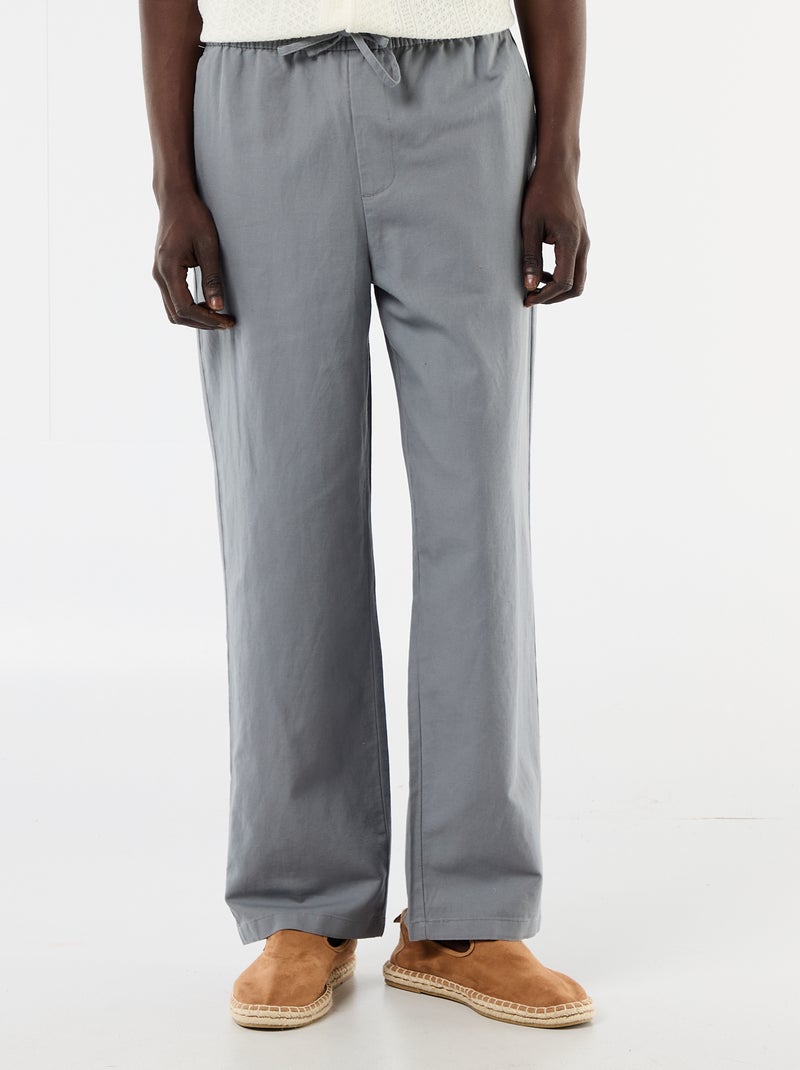 Pantalón de lino mezclado Gris - Kiabi