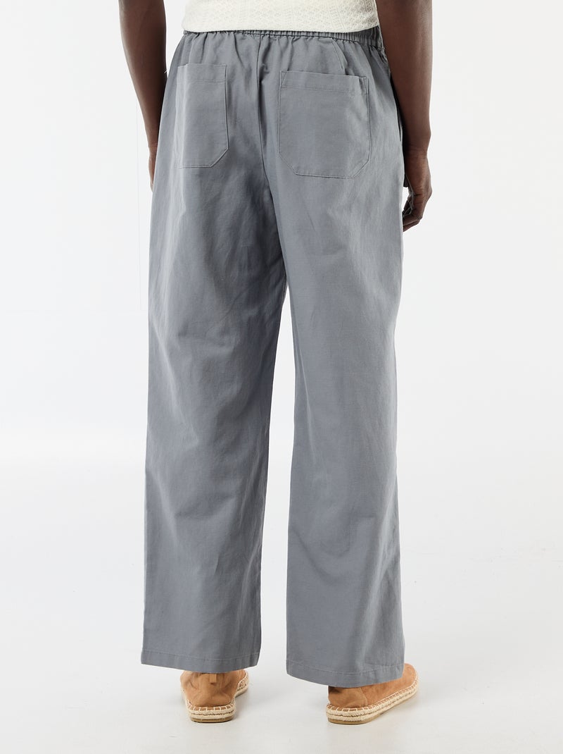 Pantalón de lino mezclado Gris - Kiabi