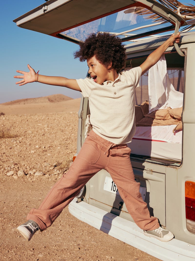 Pantalón de lino mezclado Marron - Kiabi