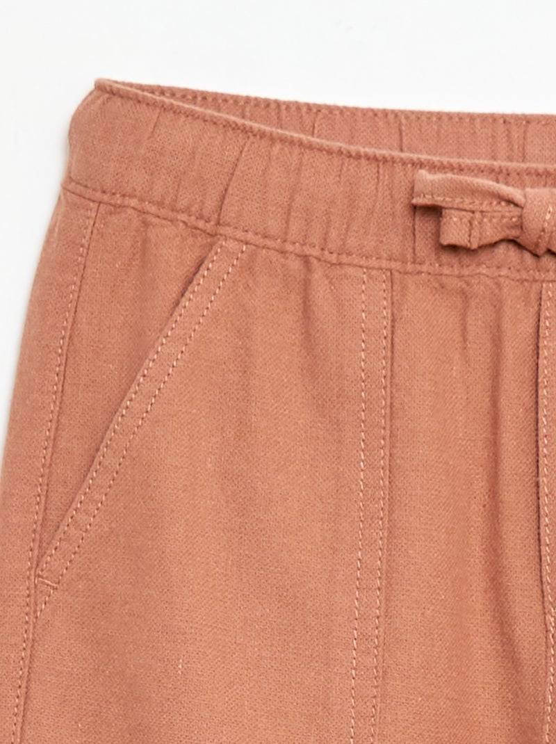 Pantalón de lino mezclado Marron - Kiabi