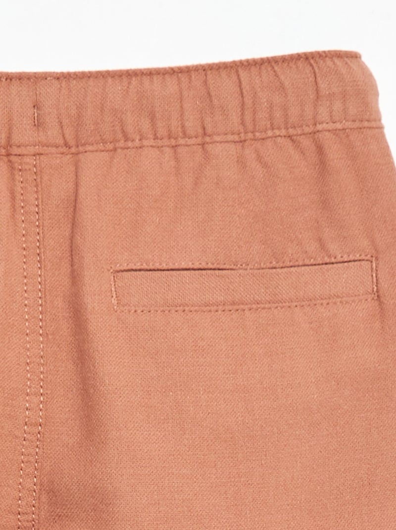 Pantalón de lino mezclado Marron - Kiabi