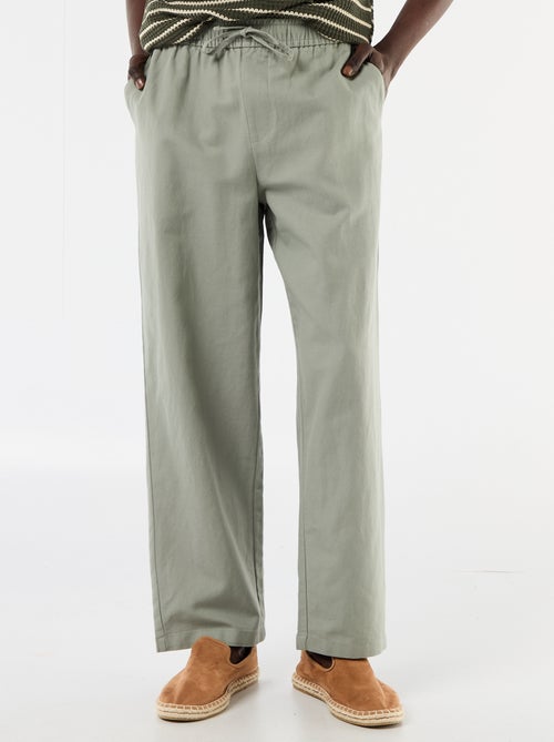 Pantalón de lino mezclado - Kiabi Pantalón de lino mezclado - Kiabi