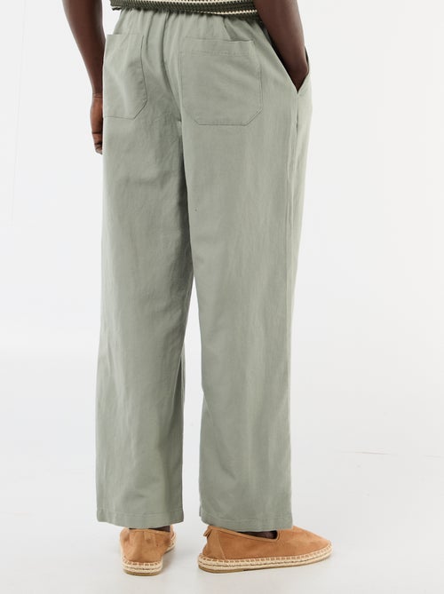 Pantalón de lino mezclado - Kiabi Pantalón de lino mezclado - Kiabi