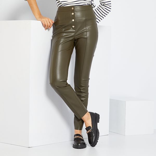 Pantalones | Pantalón de pernera recta y cuero sintético estilo Motocross  Black | boohoo Hombre – Logiciel Export