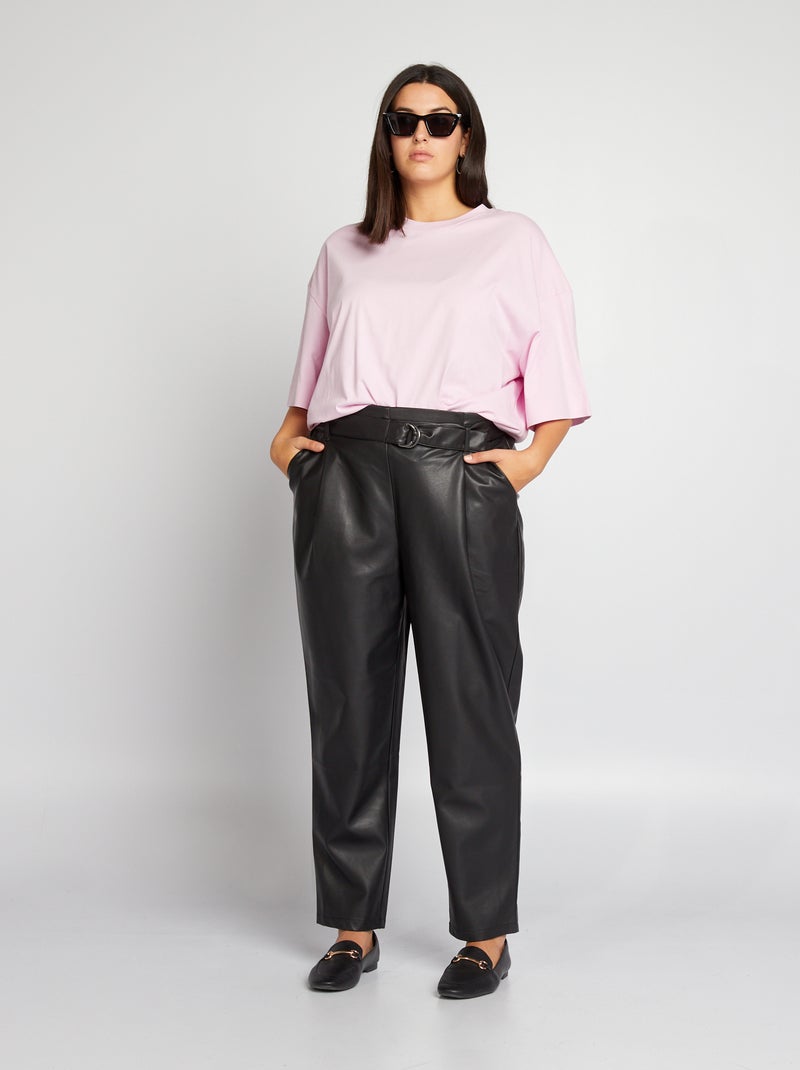 Pantalón de material sintético NEGRO - Kiabi