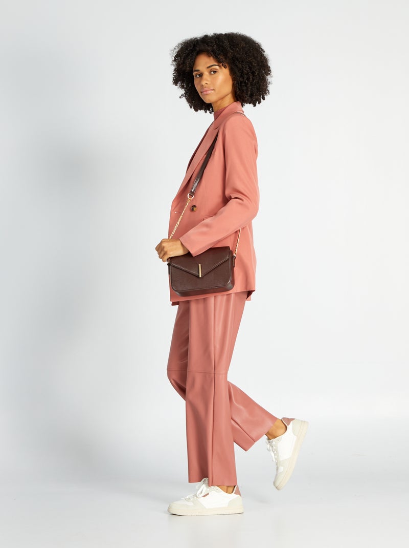 Pantalón de material sintético Rosa - Kiabi