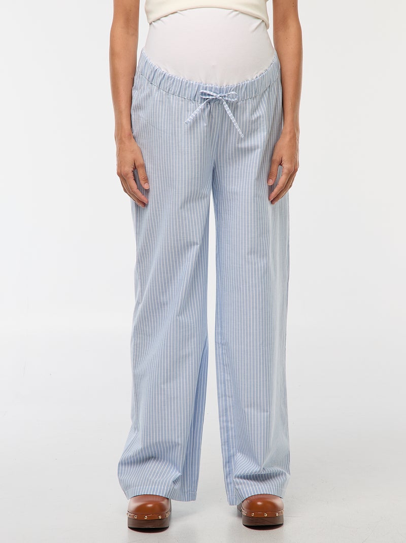 Pantalón de maternidad a rayas Azul - Kiabi