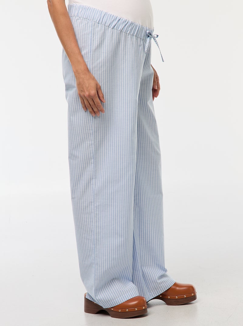 Pantalón de maternidad a rayas Azul - Kiabi