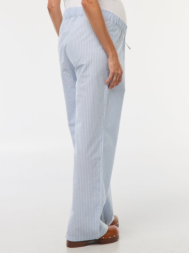 Pantalón de maternidad a rayas Azul - Kiabi