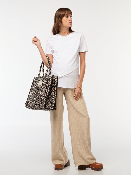 Pantalón de maternidad ancho a rayas - Kiabi