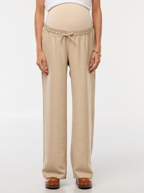 Pantalón de maternidad ancho a rayas - Kiabi