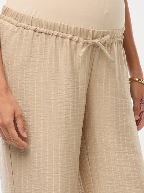 Pantalón de maternidad ancho a rayas - Kiabi