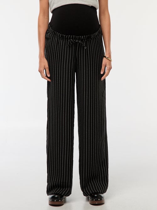 Pantalón de maternidad ancho a rayas - Kiabi