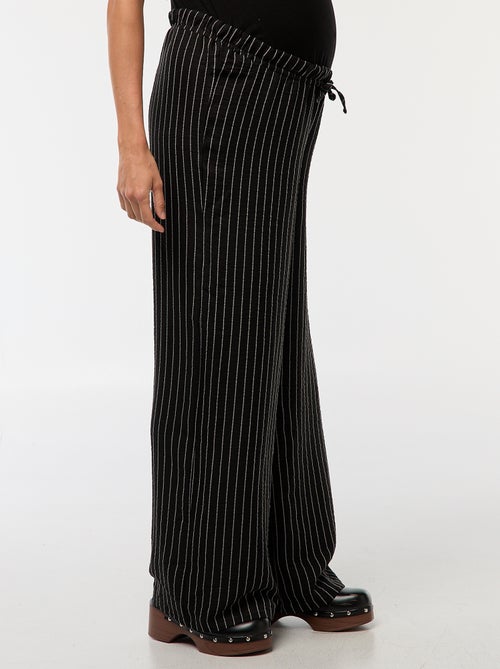 Pantalón de maternidad ancho a rayas - Kiabi