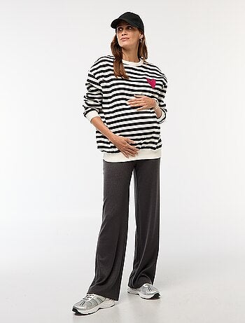 Pantalón de maternidad ancho de canalé