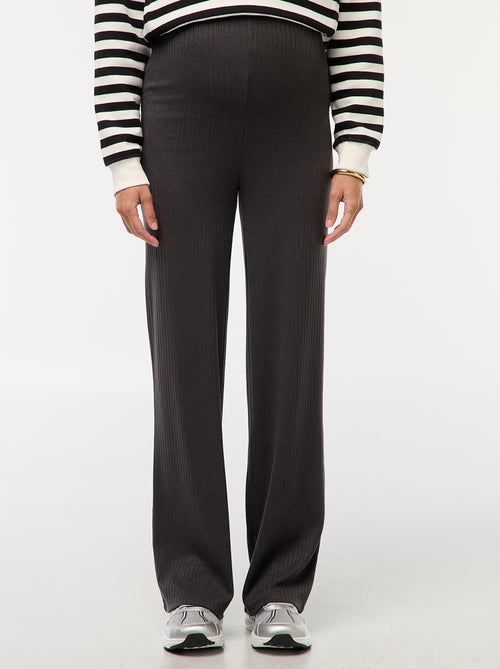 Pantalón de maternidad ancho de canalé - Kiabi