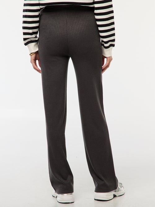 Pantalón de maternidad ancho de canalé - Kiabi