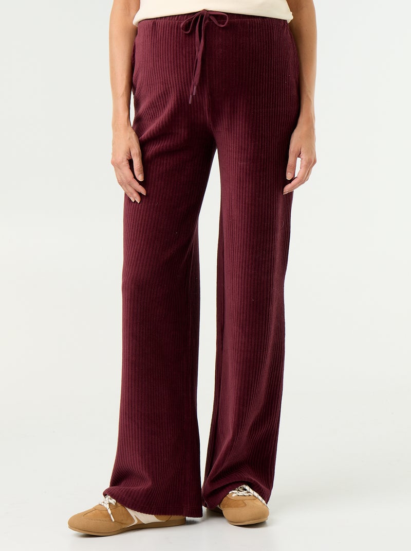 Pantalón de maternidad ancho de pana Burdeos - Kiabi