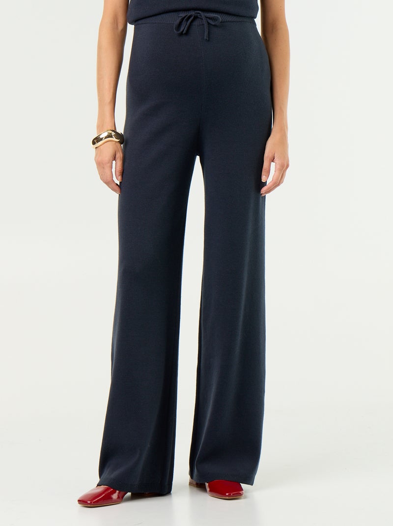 Pantalón de maternidad ancho de punto Azul - Kiabi