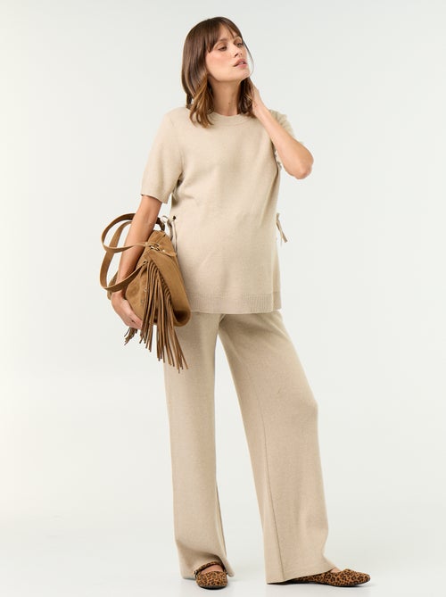 Pantalón de maternidad ancho de punto - Kiabi Pantalón de maternidad ancho de punto - Kiabi