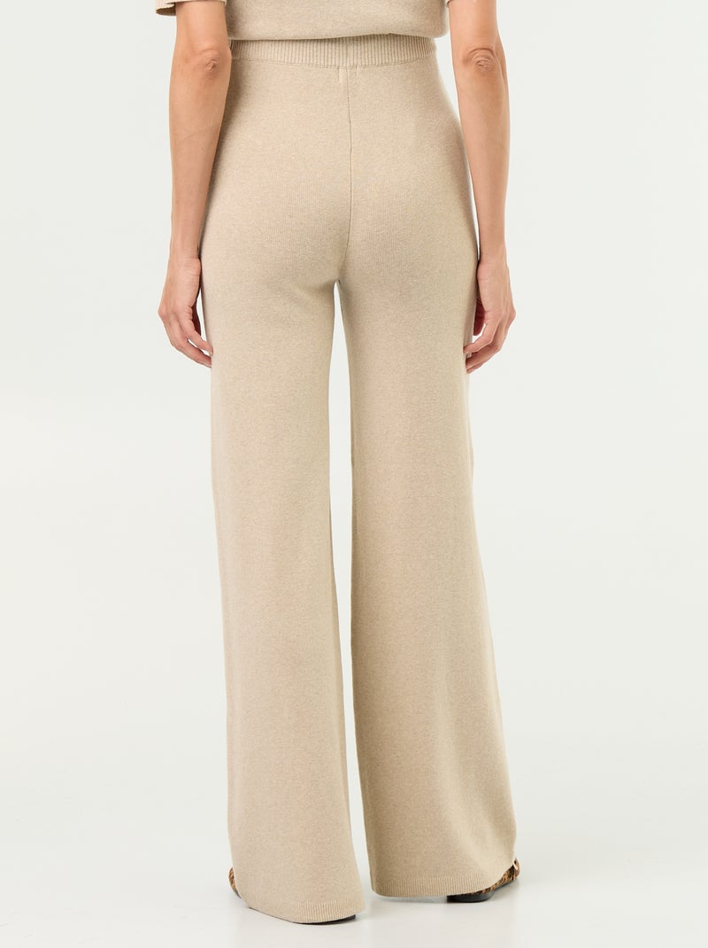 Pantalón de maternidad ancho de punto Beige - Kiabi