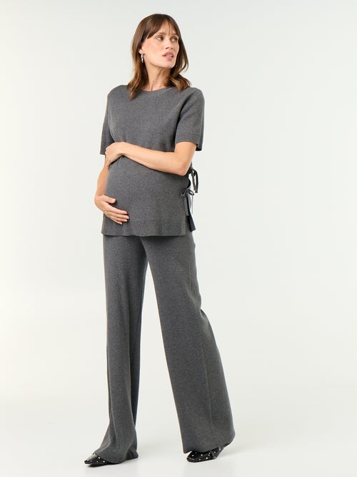 Pantalón de maternidad ancho de punto - Kiabi Pantalón de maternidad ancho de punto - Kiabi