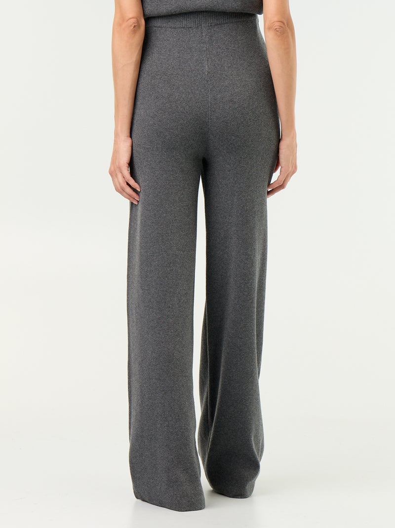 Pantalón de maternidad ancho de punto Gris - Kiabi