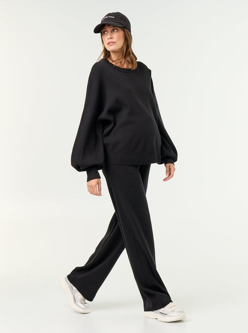 Pantalón de maternidad ancho de punto - Kiabi Pantalón de maternidad ancho de punto - Kiabi