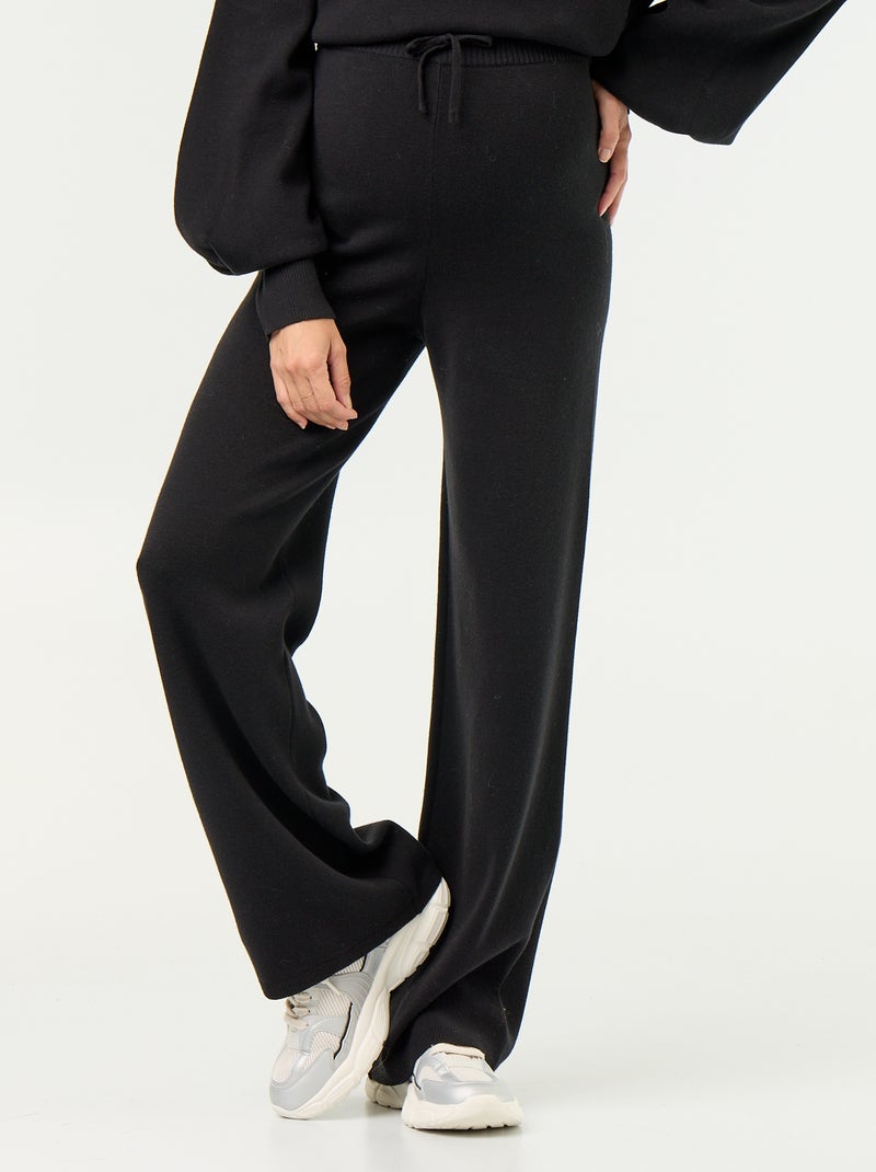 Pantalón de maternidad ancho de punto Negro - Kiabi
