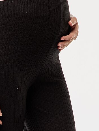 Pantalón de maternidad ancho de canalé