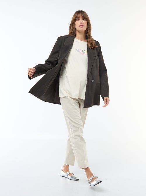 Pantalón de maternidad ancho en punto Milano - Kiabi